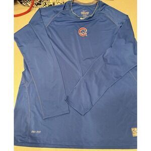 Nike Pro Combat Dri-Fit Fitted Long Sleeve Chicago Cubs Shirt Size 3XL